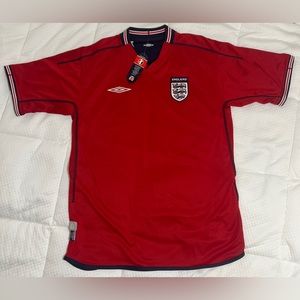 NEW England 2002-2004 Soccer Jersey SZ L Official Umbro Reversibl…